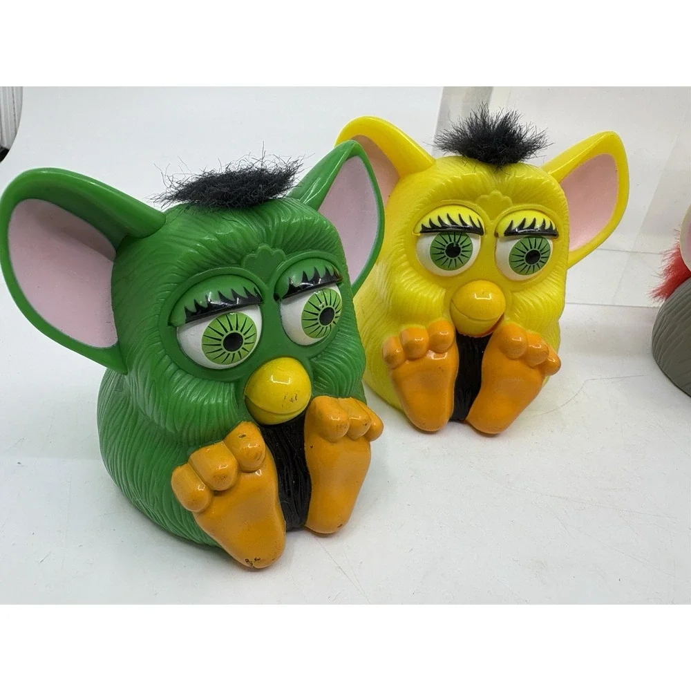Lot of  (5) Vintage Furby McDonald's Happy Meal Toys 1998 Tiger Read *